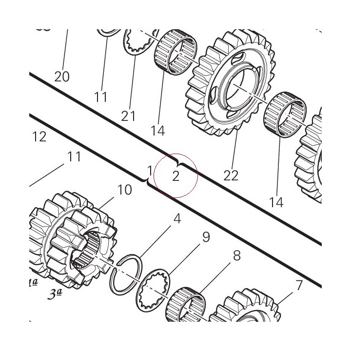 Complete lay shaft 15021505D