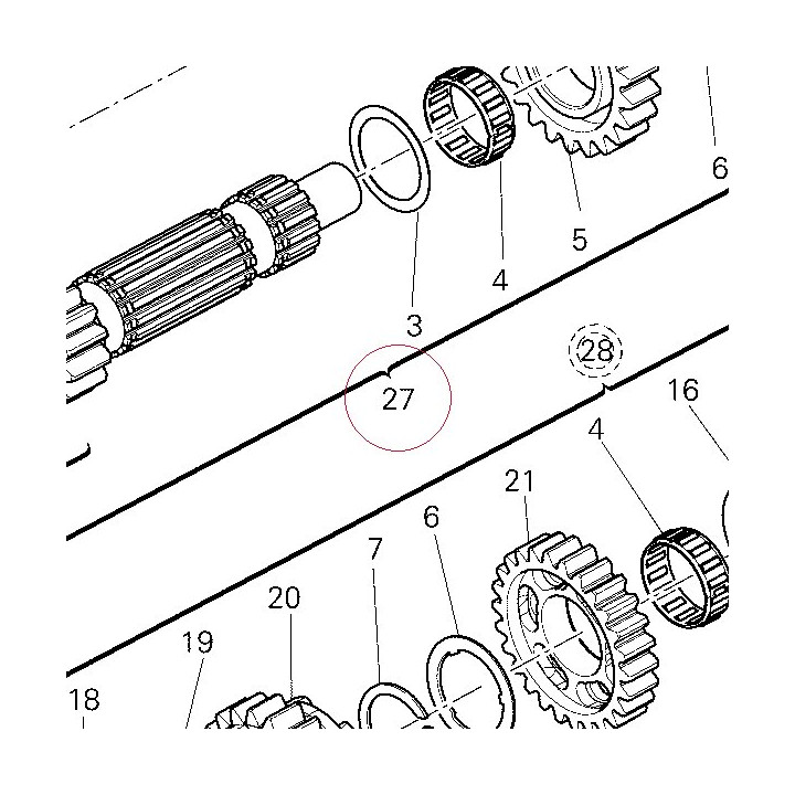 Complete main shaft 15021531A