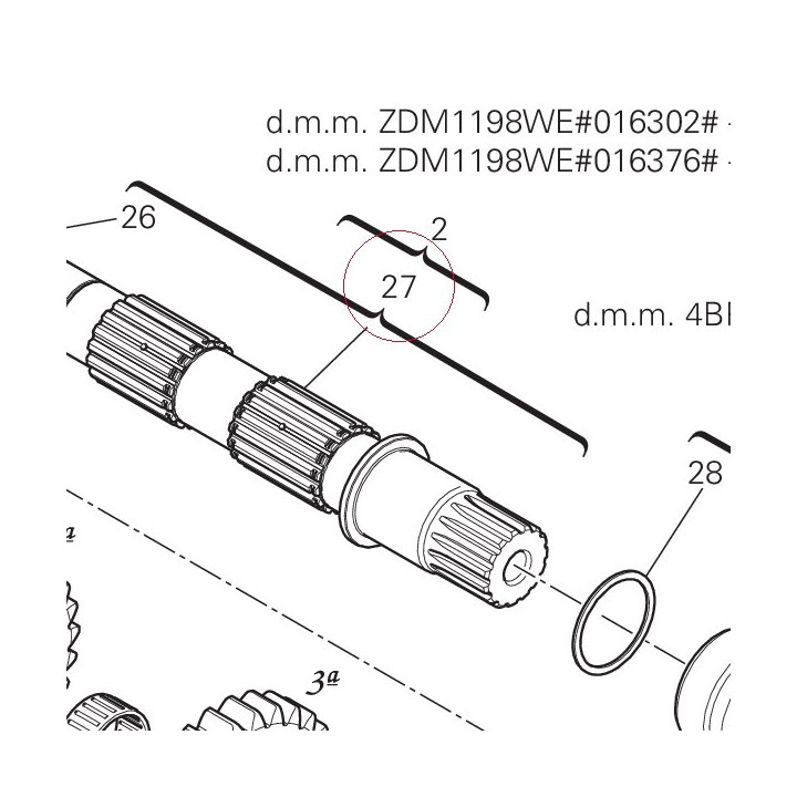 Lay shaft 15021542D