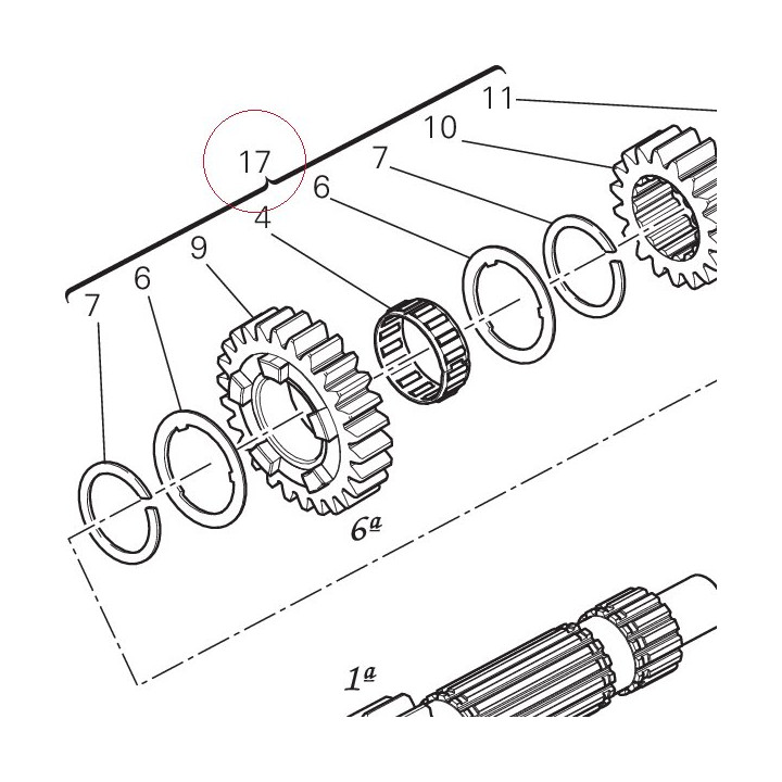 Complete main shaft 15021771A