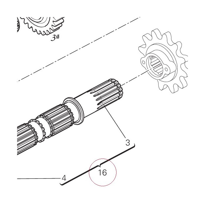 Complete lay shaft 15021781B