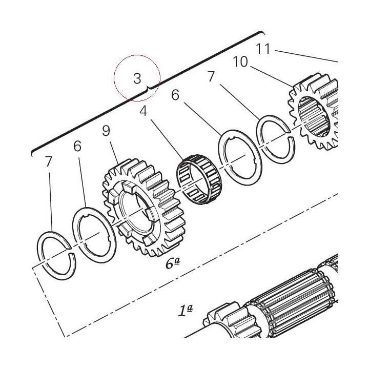 Complete main shaft 15021821A
