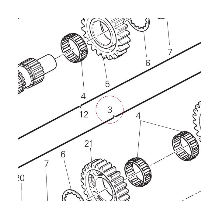 Complete lay shaft 15021941B