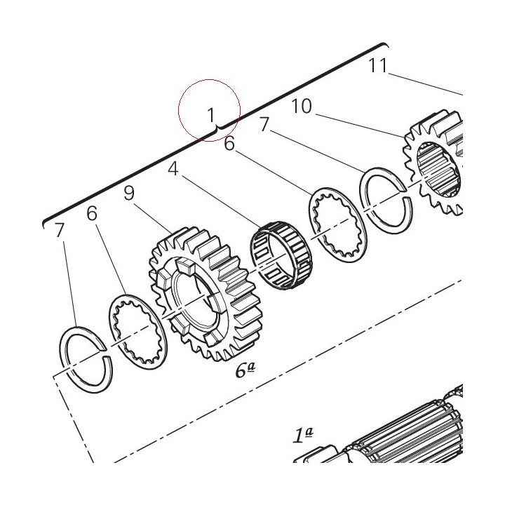 Complete main shaft 15022121A