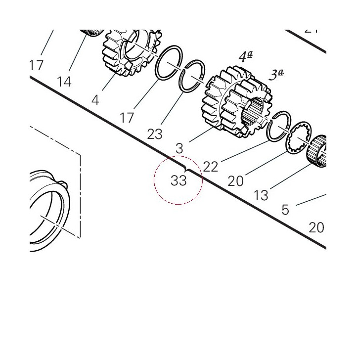 Complete gearbox main shaft 15022391A