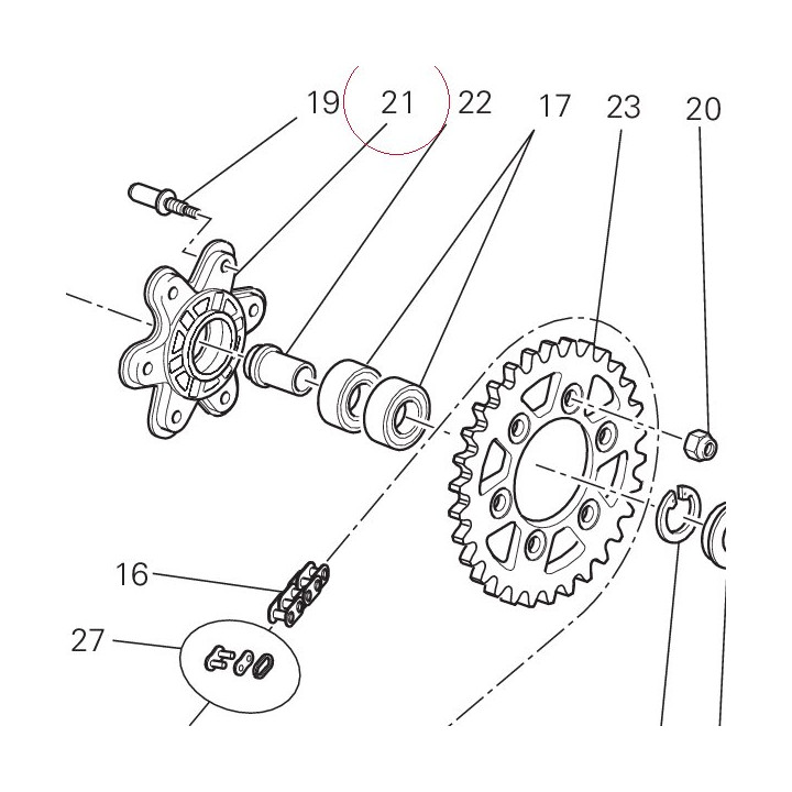Rear sprocket flange 16010491A