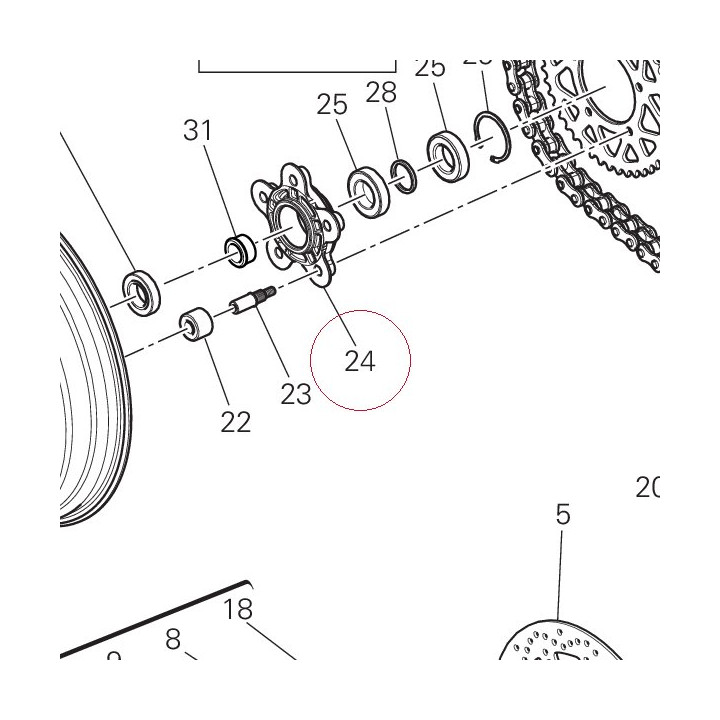 Rear sprocket flange 16010922A