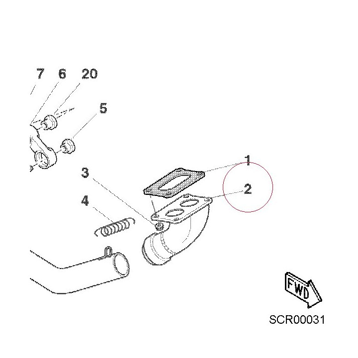 Horizontal head exhaust pipe 16010951A