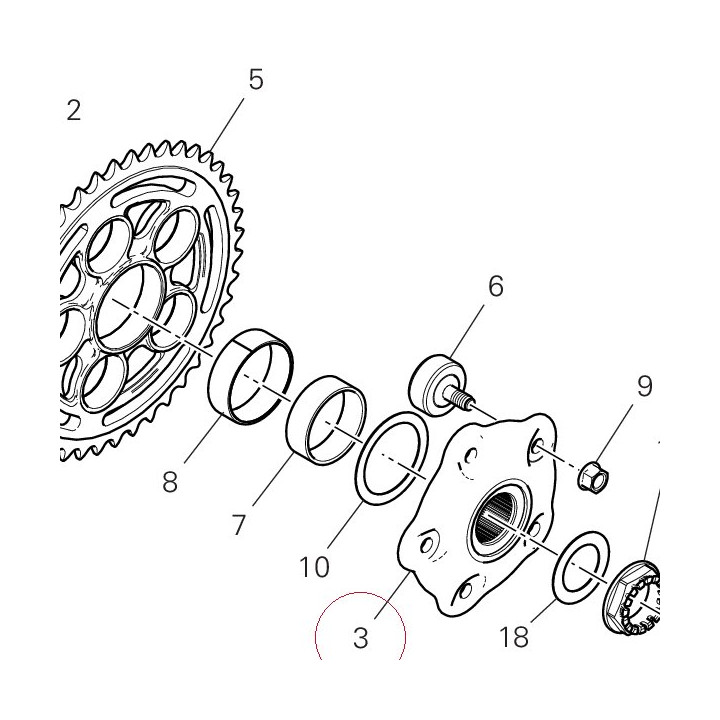 Rear sprocket flange 16014211A