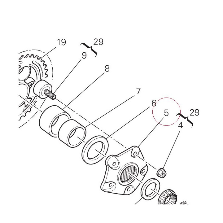 Rear sprocket flange 16014211AB