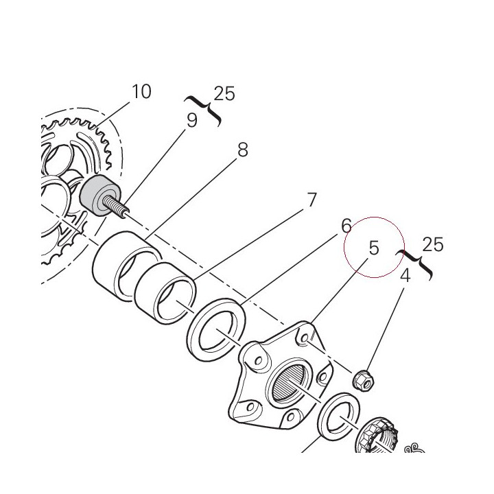 Rear sprocket flange 16020211C