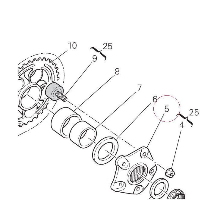 Rear sprocket flange 16020841A
