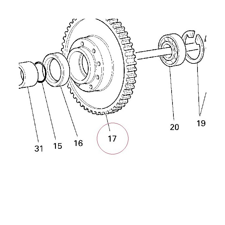 Clutch, crankshaft gears set 17020201B