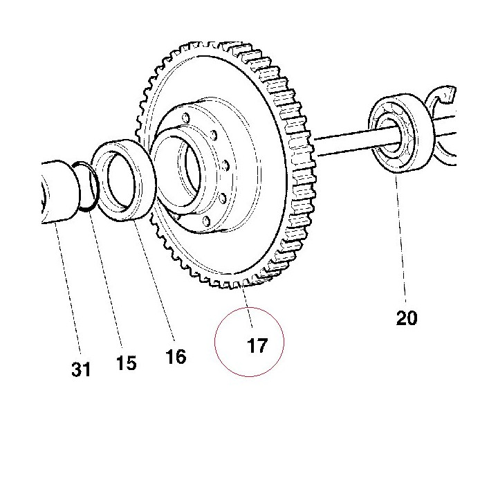 Clutch, crankshaft gears set 17020202A