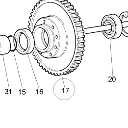 Clutch, crankshaft gears set 17020281B