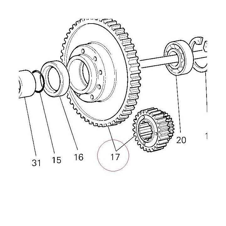 Primary driven gear complete 17020321A