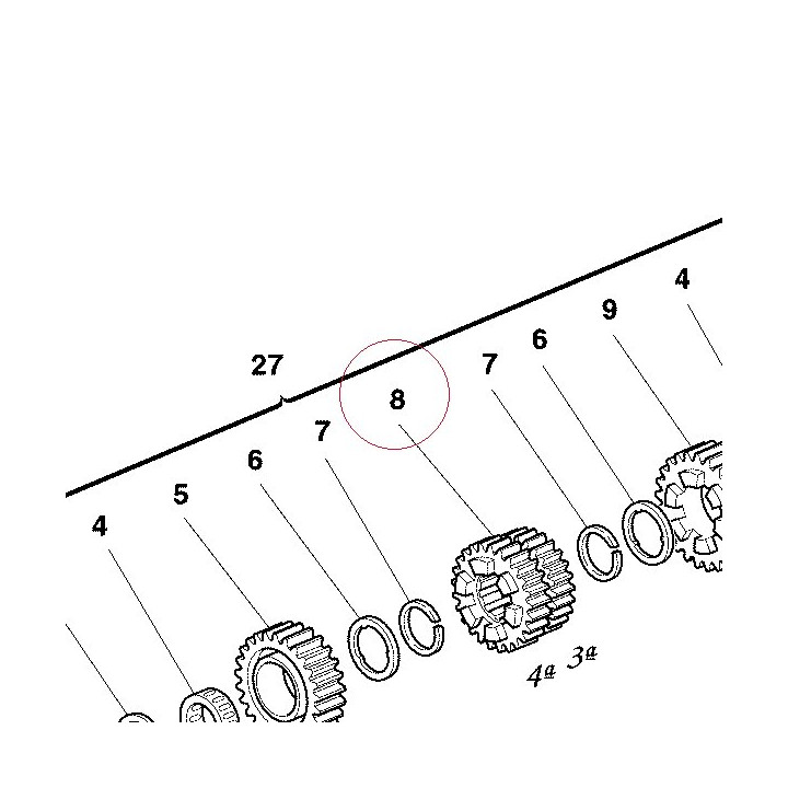 Gear drive 3/4TH speed T20/22 17210032A
