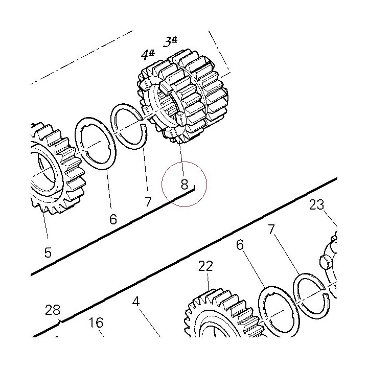 Gear drive 3/4TH speed T20/22 17210033A