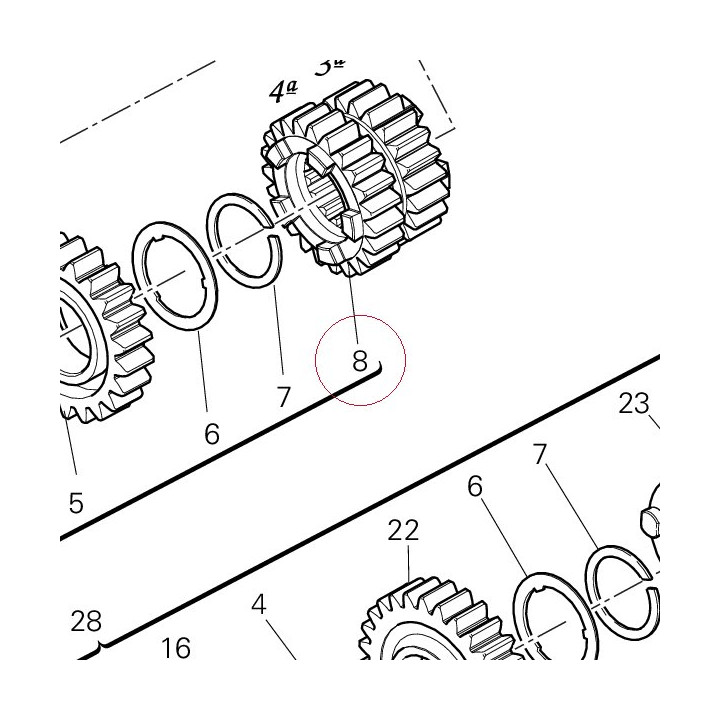 Gear drive 3/4TH speed T20/22 17210033C