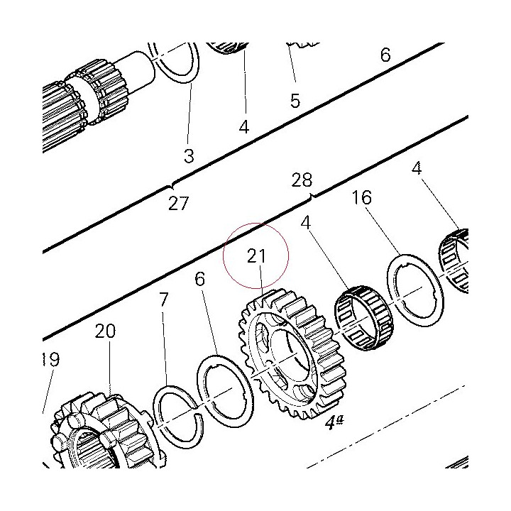 Driven gear 4TH speed T:24 17210091A