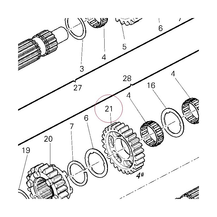 Driven gear 4TH speed T:26 17210091C