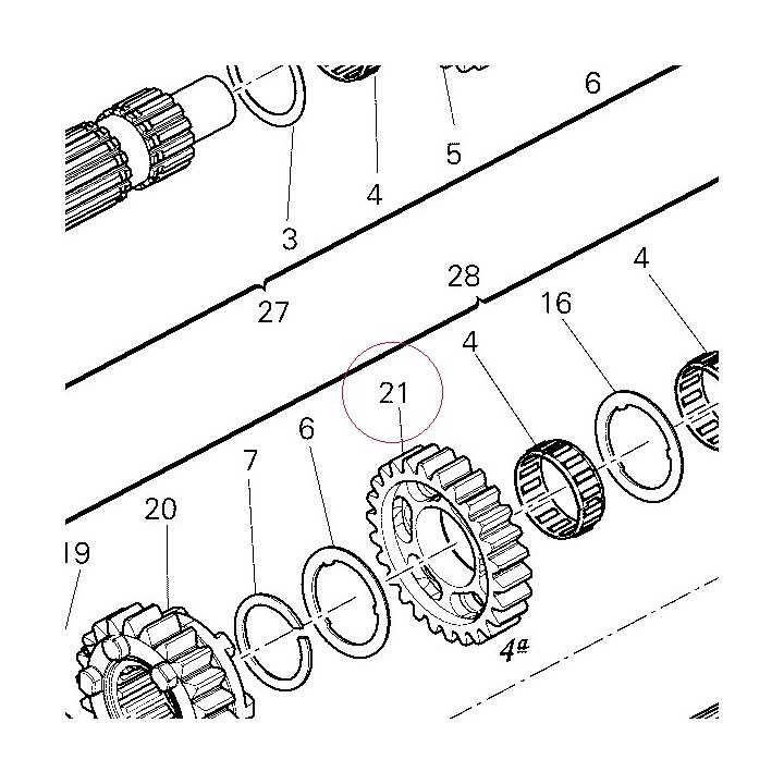 Driven gear 4TH speed T:24 17210092A