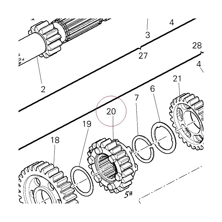 Driven gear 5TH speed 23T 17210103A