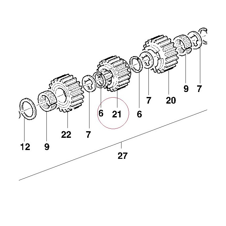 Gear 3RD pinion (24T) 17210121A