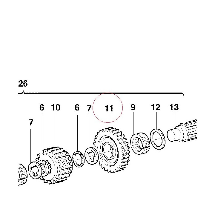 Driven gear 2ND speed T36 17210161A