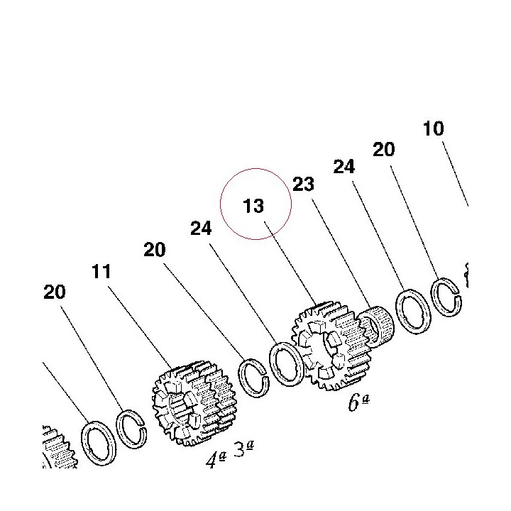 Gear drive 6TH speed 17210631B