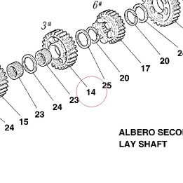 Driven gear 3RD speed 17210661B