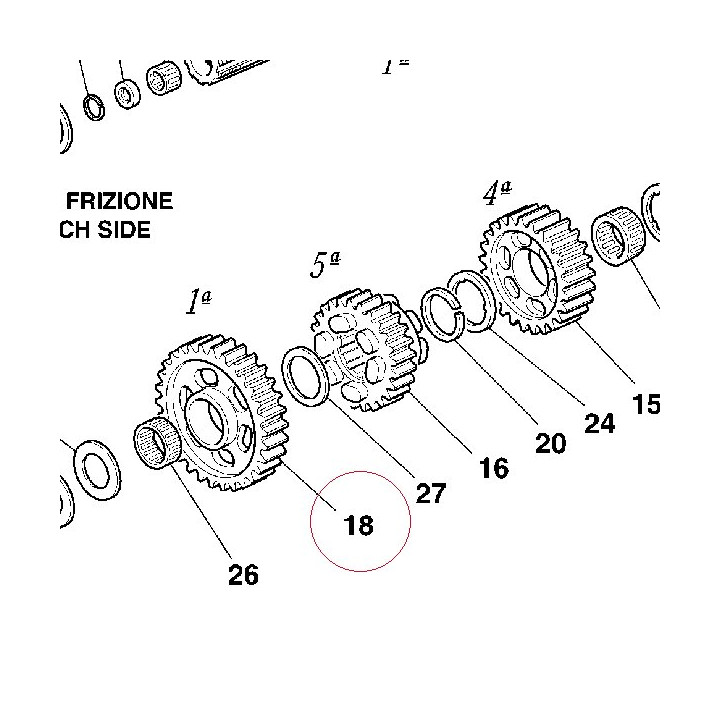 Driven gear 1ST speed 17210961B