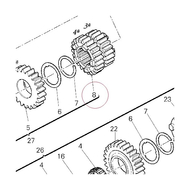 Gear, 3RD pinion 21/23T 17211091A