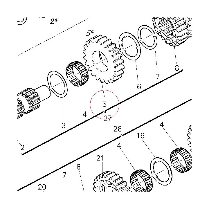 Driving gear 5TH speed 17211101A