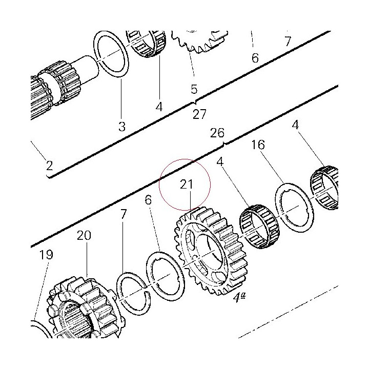 Driven gear 4TH speed T:26 17211151A