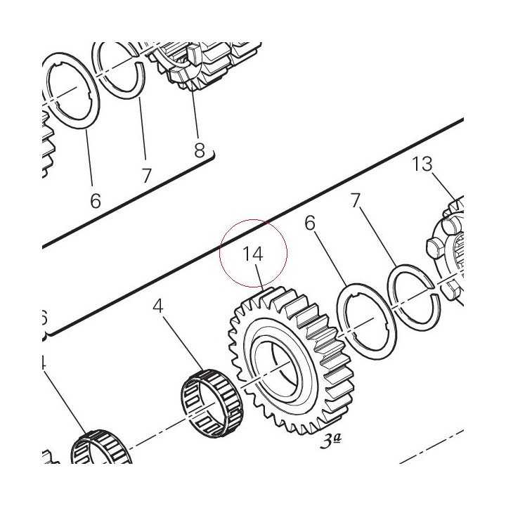 Driven gear 3RD speed 17212541A