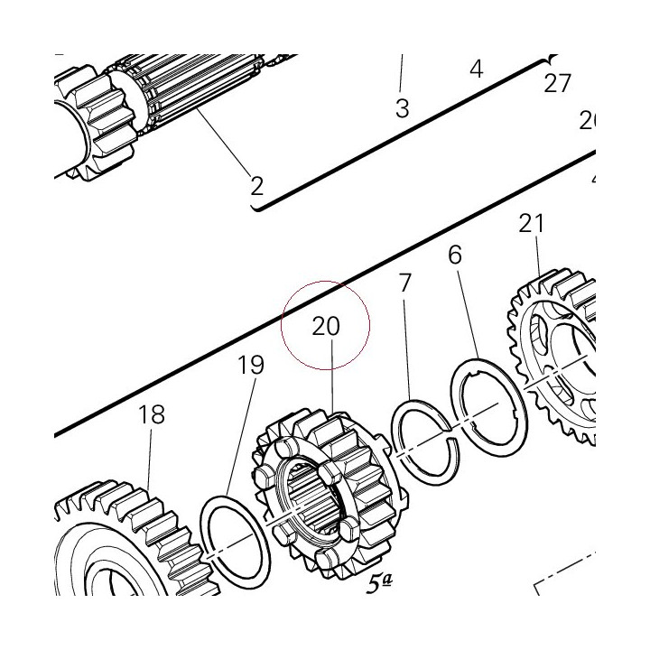 Driven gear 5TH speed 17212561A