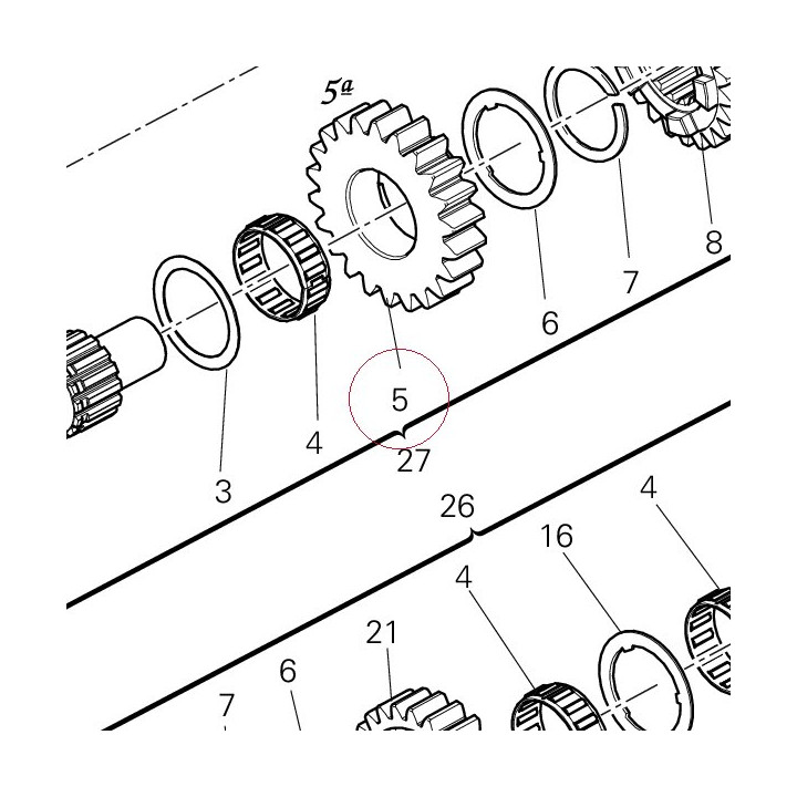 Gear drive 5TH speed 17212601A