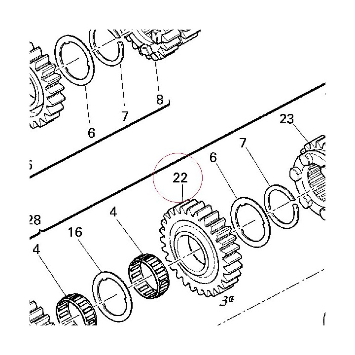 Driven gear 3RD speed T27 17213033A