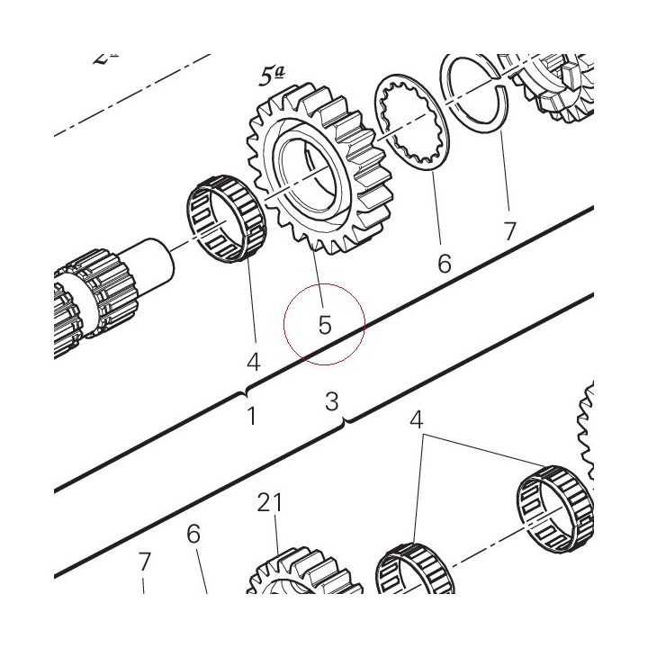 Gear drive 5TH speed 17213291C