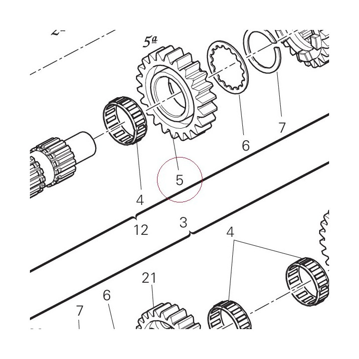 Gear drive 5TH speed 17213291D
