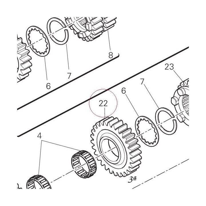Driven gear 3RD speed T27 17213331B