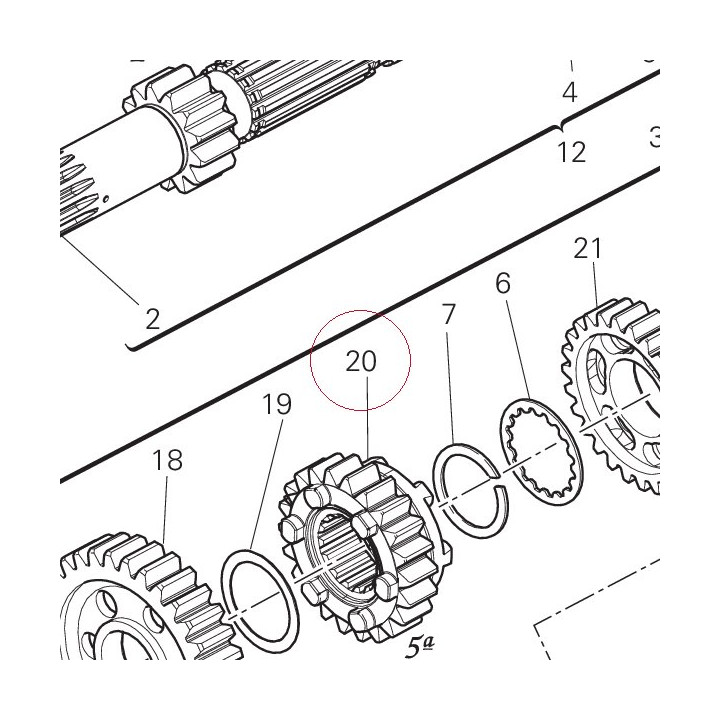Driven gear 5TH speed 23T 17213351B
