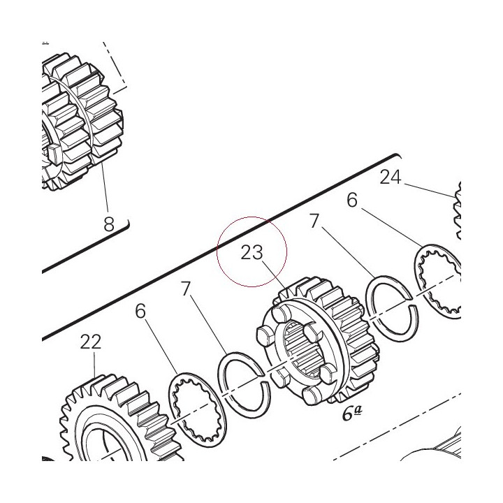 Driven gear 6TH speed T22 17213361B