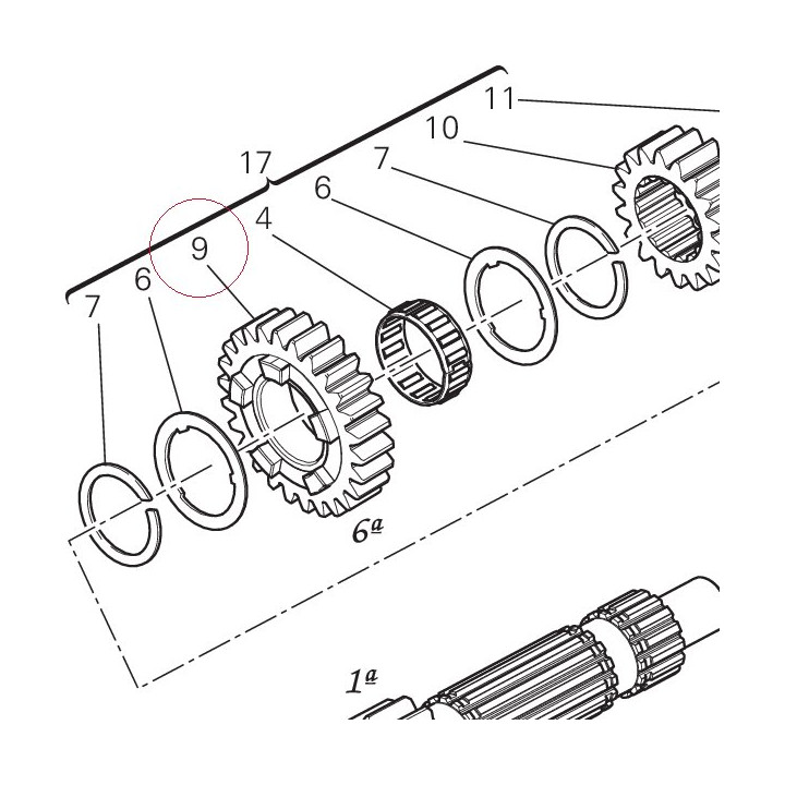 Gear drive 6TH speed 17214541A