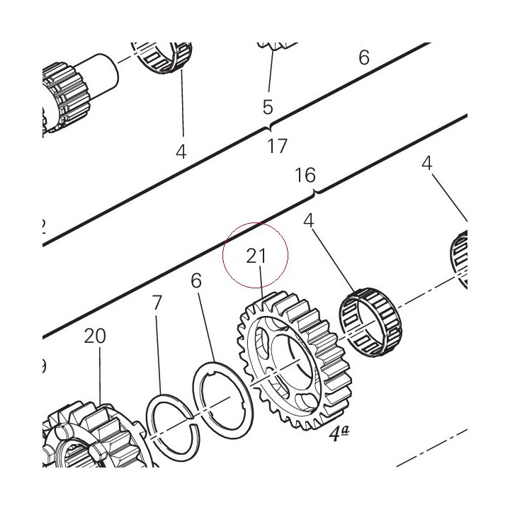 Driven gear 4TH speed 17214571A