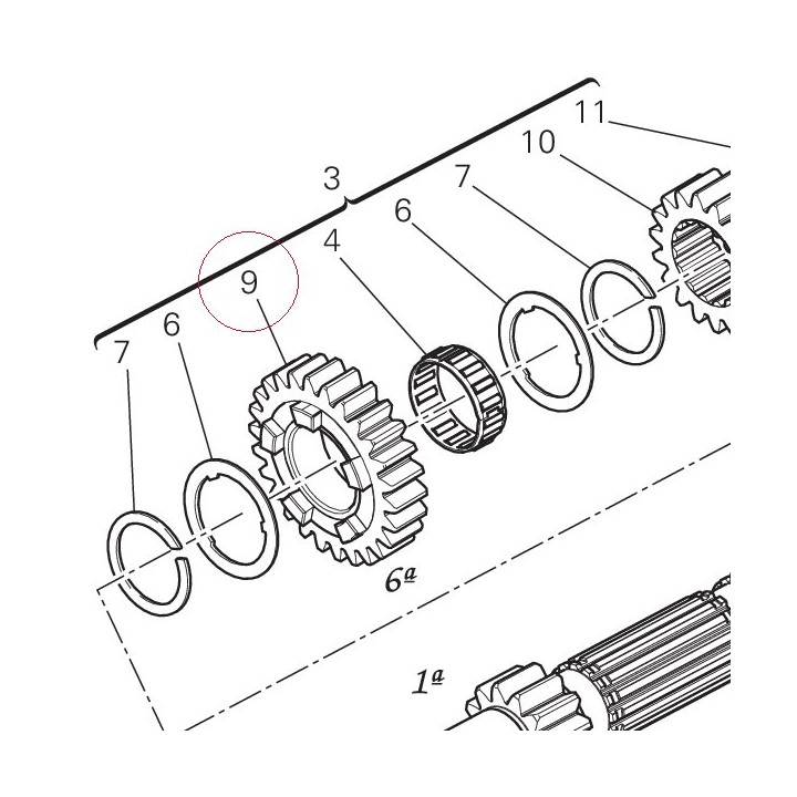 Gear drive 6TH SPEEDTT24 17214611A