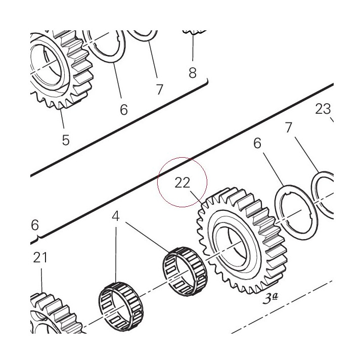 Driven gear 3RD speed T28 17214981A
