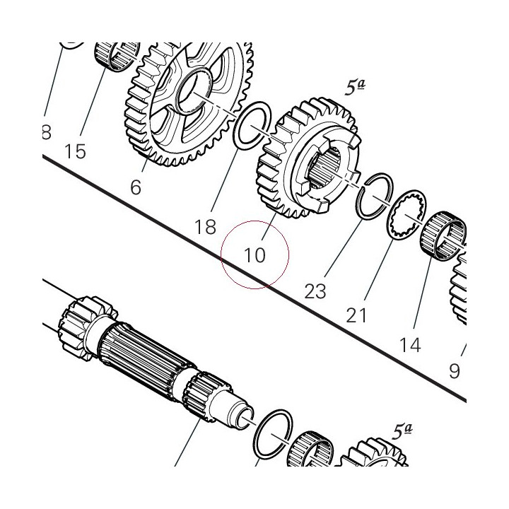 5TH driven gear Z29 I=68 17216111A