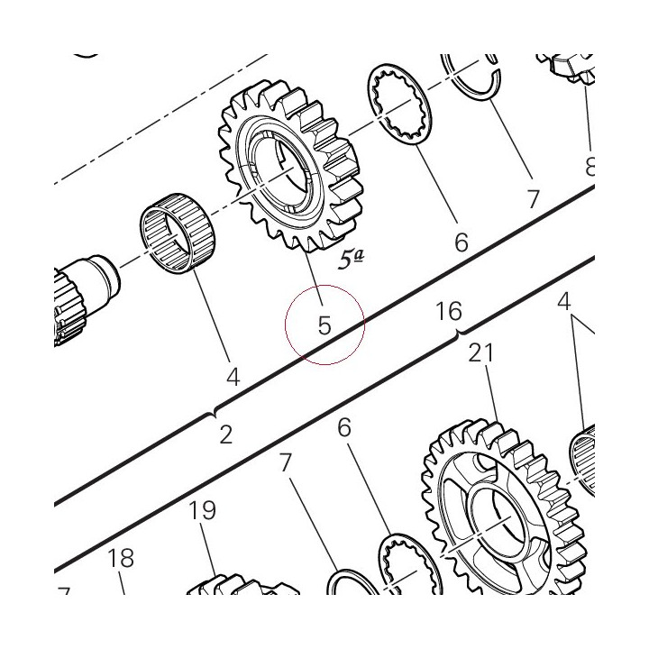 Gear, input 5TH, 24T 17217281A